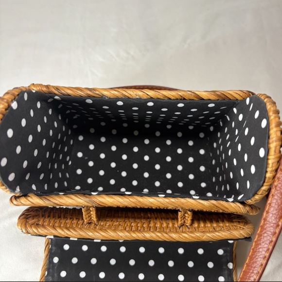 Handwoven Rattan Small Crossbody Bag/Purse Basket Lined Handmade Boho - Picture 4 of 15